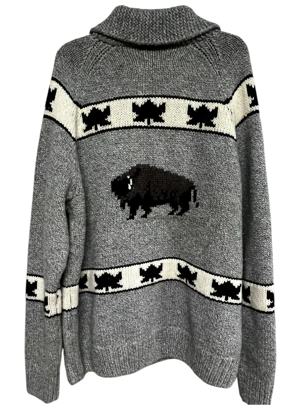 Vintage Schott Bros Cowichan Buffalo Bison Wool Blend Shawl Collar Sweater 2XL